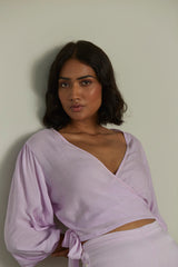 Languid Lavender Wrap Top