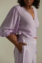 Languid Lavender Wrap Top