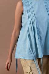 Aasmani pleated top