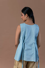 Aasmani pleated top