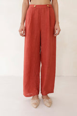 Olen buttoned trouser- Rust