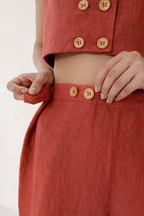 Olen buttoned trouser- Rust