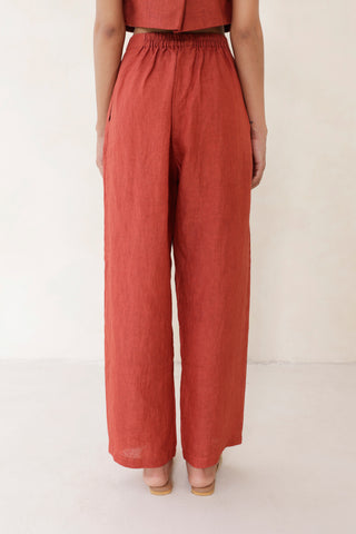 Olen buttoned trouser- Rust