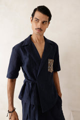 Elan wrap shirt- Navy