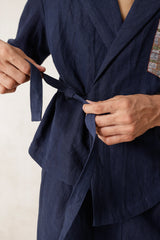 Elan wrap shirt- Navy