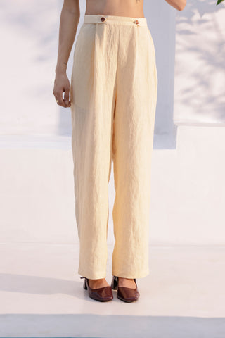 Olen buttoned trouser- Beige