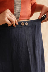 Audre Buttoned Trouser (Indigo)