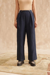 Audre Buttoned Trouser (Indigo)