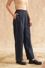 Audre Buttoned Trouser (Indigo)