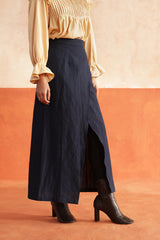 Sage asymmetrical skirt (Indigo)